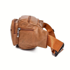 Men's Brown Retro Large Capacity Shoulder Bag PU Leather Casual