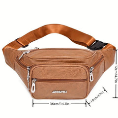 Men's Brown Retro Large Capacity Shoulder Bag PU Leather Casual