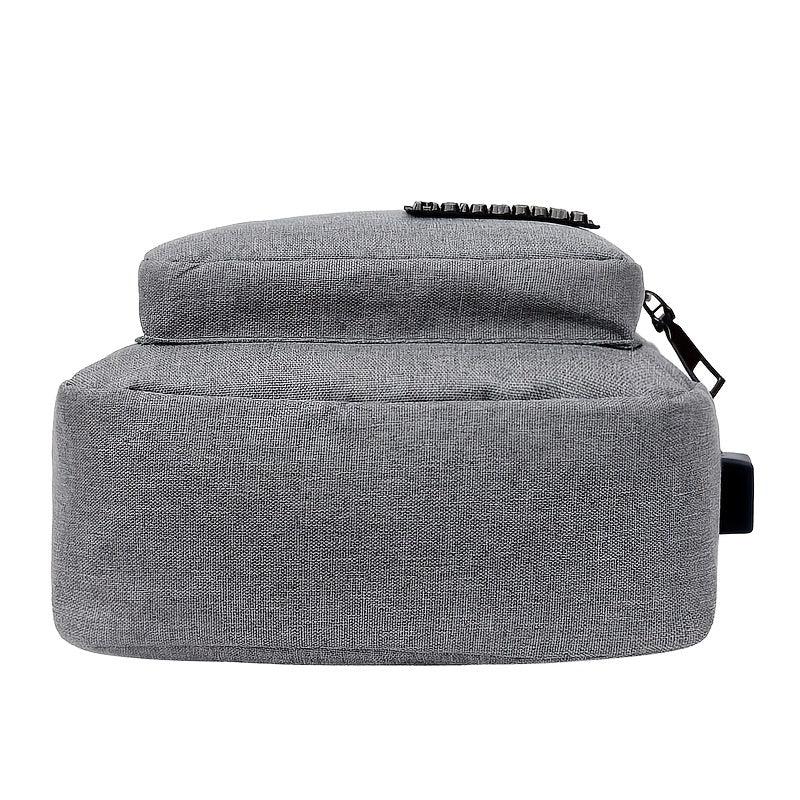 Men's Canvas Bag USB Charging Chest Backpack Shoulder Messenger Bag