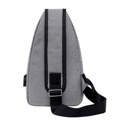 Men's Canvas Bag USB Charging Chest Backpack Shoulder Messenger Bag