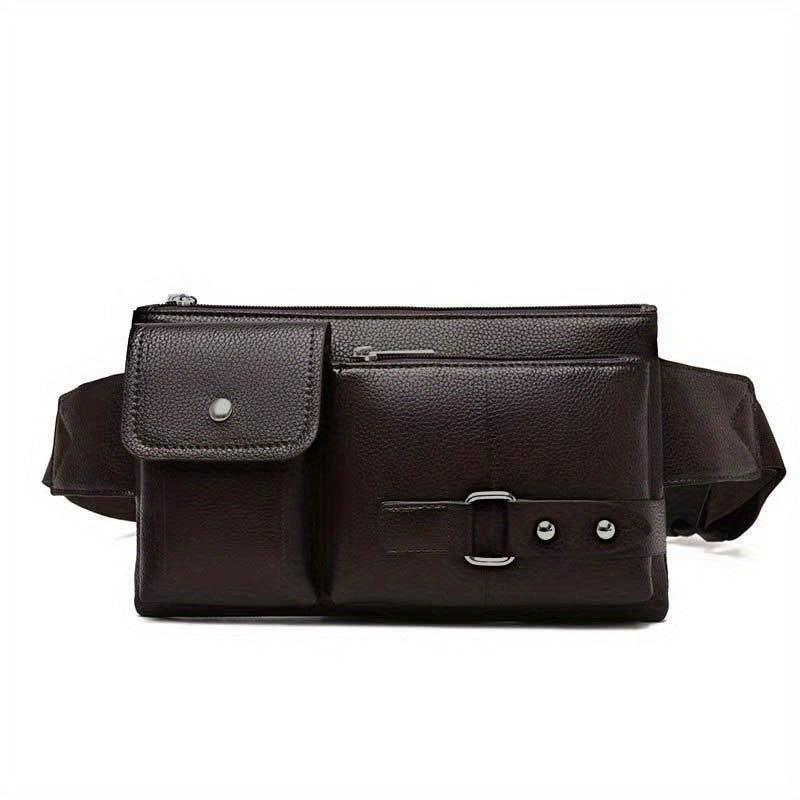 Men's Waterproof Leather Chest Bag Business Wear resistant Strap