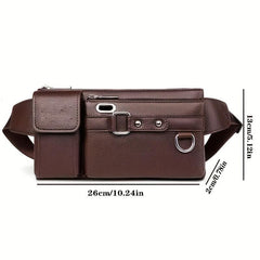 Men's Waterproof Leather Chest Bag Business Wear resistant Strap