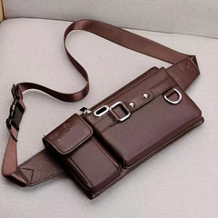 Men's Waterproof Leather Chest Bag Business Wear resistant Strap