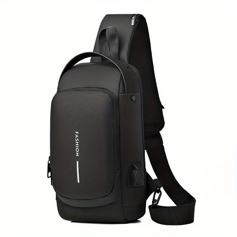 USB Rechargeable Men's Chest Bag Messenger Bag