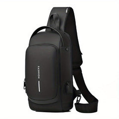 USB Rechargeable Men's Chest Bag Messenger Bag