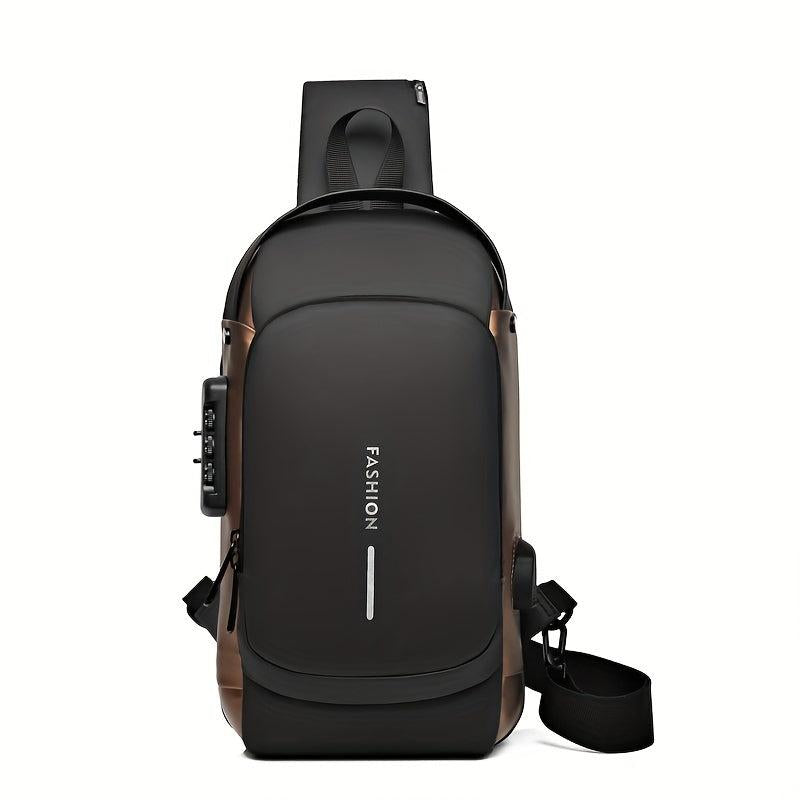 USB Rechargeable Men's Chest Bag Messenger Bag