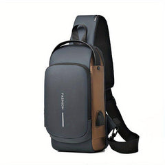 USB Rechargeable Men's Chest Bag Messenger Bag