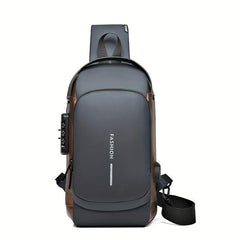 USB Rechargeable Men's Chest Bag Messenger Bag