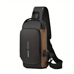 USB Rechargeable Men's Chest Bag Messenger Bag