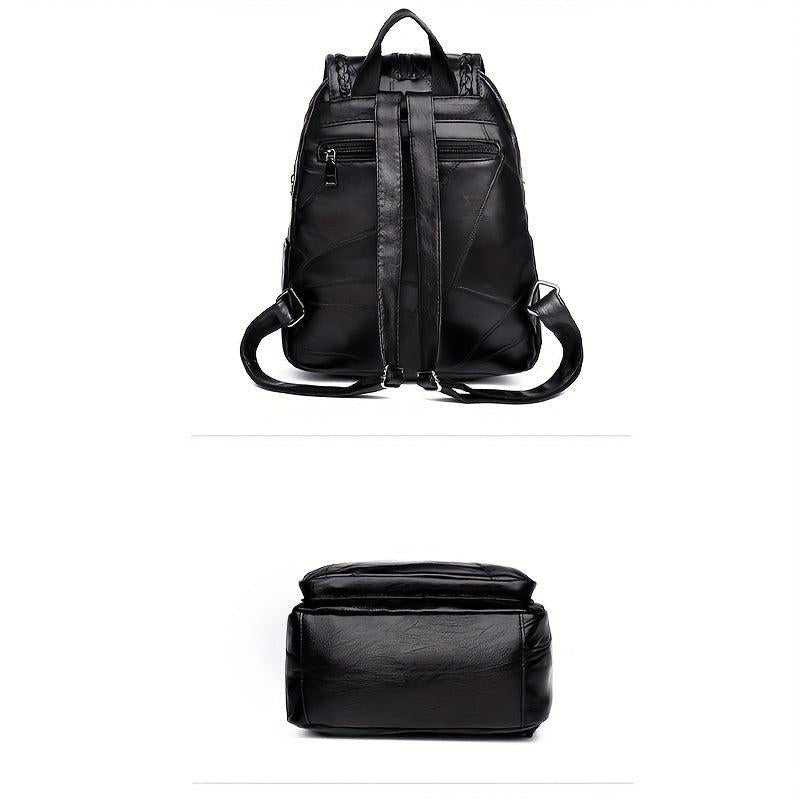 Women's Flap Backpack Tassel Decor PU Daypack Casual Travel School Bag