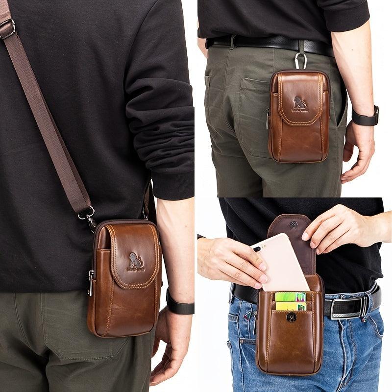 Casual Leather Men's Waist Bag Adjustable