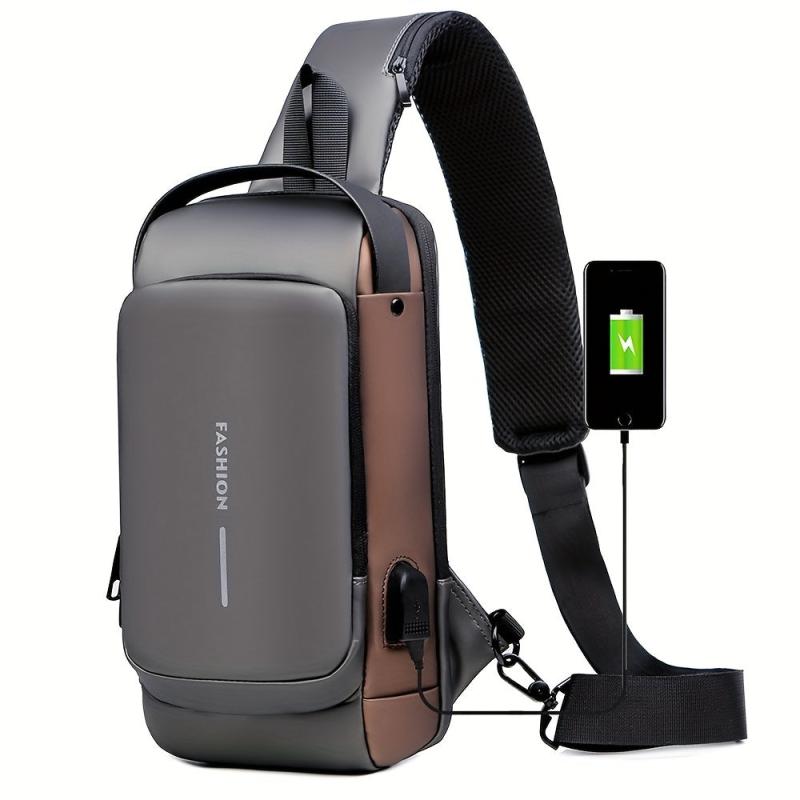 Outdoor Sports Chest Bag With USB Charging And Password Lock