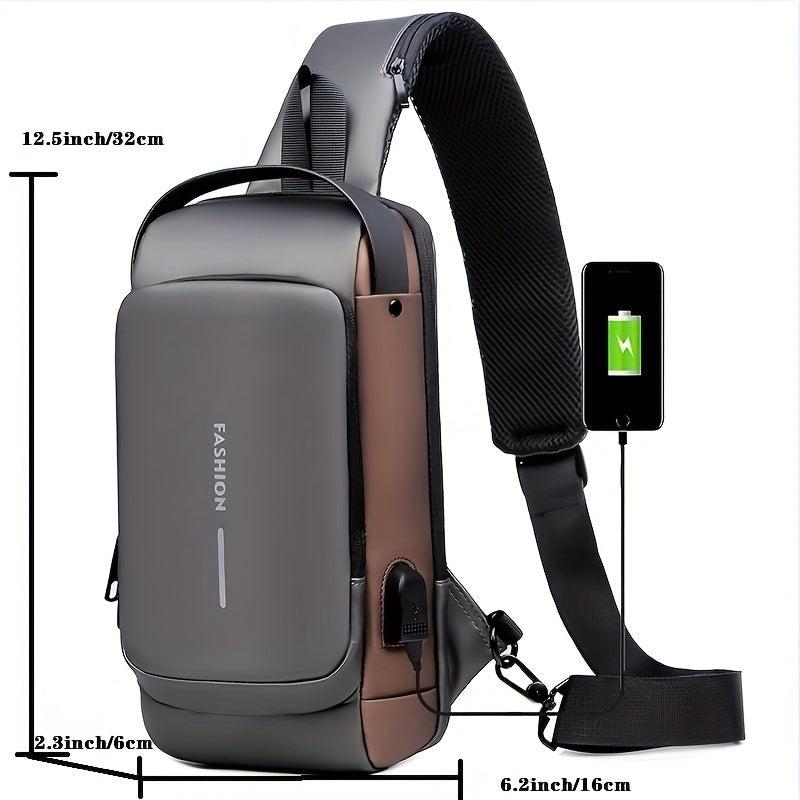Outdoor Sports Chest Bag With USB Charging And Password Lock
