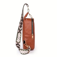 Men's Leather Crossbody Bag Vintage Chest Bag Multifunctional Diagonal Shoulder