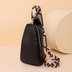 Men's Leather Crossbody Bag Vintage Chest Bag Multifunctional Diagonal Shoulder