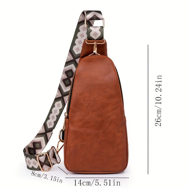 Men's Leather Crossbody Bag Vintage Chest Bag Multifunctional Diagonal Shoulder