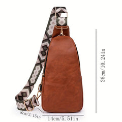 Men's Leather Crossbody Bag Vintage Chest Bag Multifunctional Diagonal Shoulder