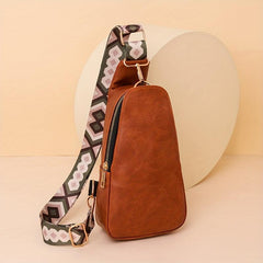 Men's Leather Crossbody Bag Vintage Chest Bag Multifunctional Diagonal Shoulder