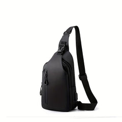 Casual Messenger Bag Men's Large Capacity USB Charging Chest Bag