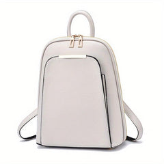 Women's Small Faux Leather Backpack Zipper Closure