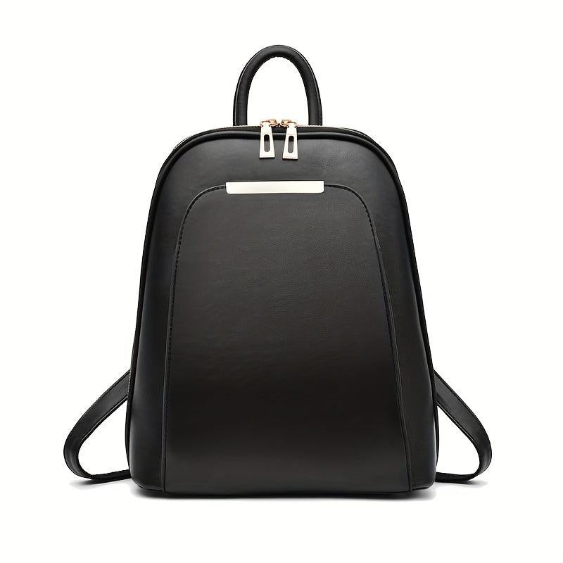 Women's Small Faux Leather Backpack Zipper Closure