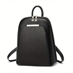 Women's Small Faux Leather Backpack Zipper Closure