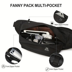 Messenger Bag With Earphone Hole Men's Women's Single Shoulder Crossbody Bag