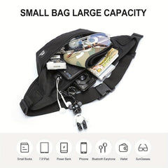 Messenger Bag With Earphone Hole Men's Women's Single Shoulder Crossbody Bag