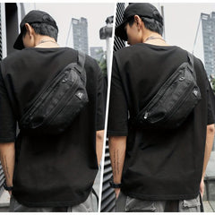 Messenger Bag With Earphone Hole Men's Women's Single Shoulder Crossbody Bag