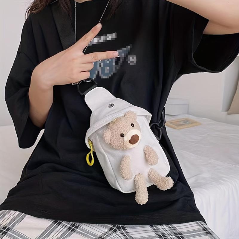 Kids Bear Chest Bag Hole Bag Cartoon Bag for Children