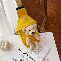 Kids Bear Chest Bag Hole Bag Cartoon Bag for Children