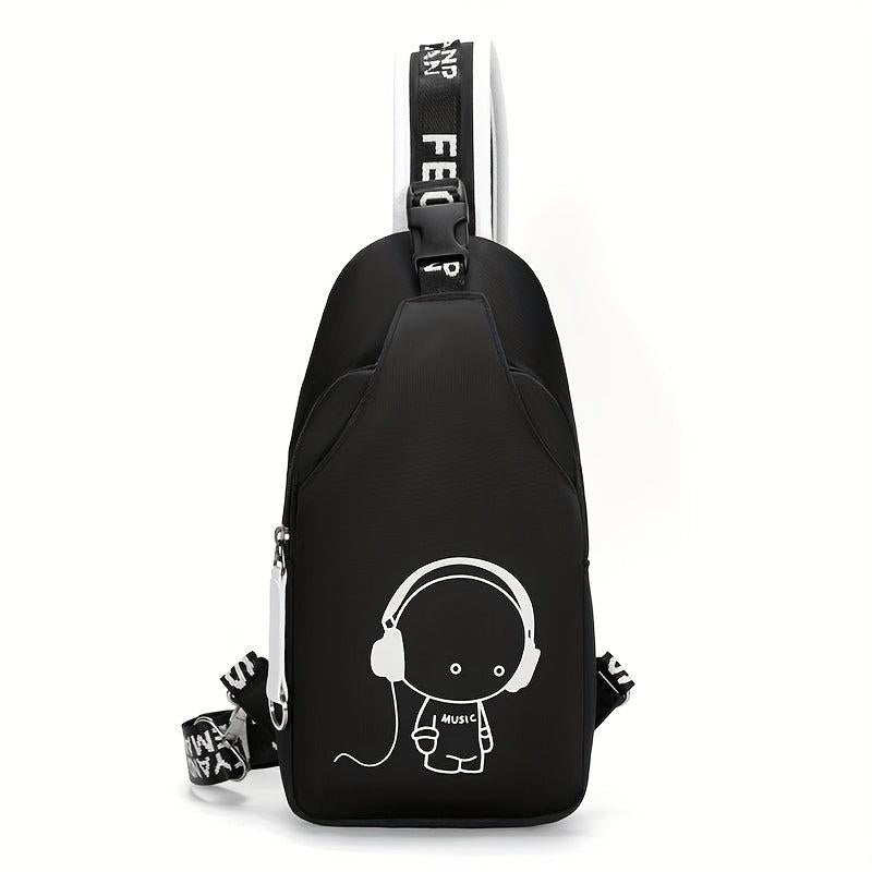 Men's Cartoon Luminous Chest Bag Shoulder Bag Waist Bag