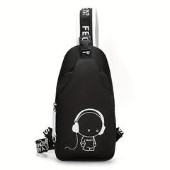 Men's Cartoon Luminous Chest Bag Shoulder Bag Waist Bag