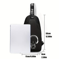 Men's Cartoon Luminous Chest Bag Shoulder Bag Waist Bag