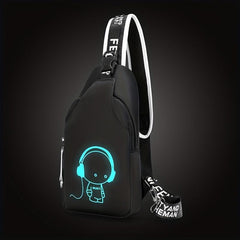 Men's Cartoon Luminous Chest Bag Shoulder Bag Waist Bag
