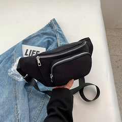 Large Capacity Waist Bag Chest Bag Zipper Crossbody Bag for Travel Daily Use
