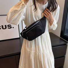 Large Capacity Waist Bag Chest Bag Zipper Crossbody Bag for Travel Daily Use