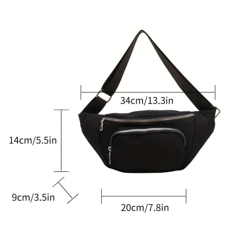 Large Capacity Waist Bag Chest Bag Zipper Crossbody Bag for Travel Daily Use