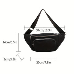 Large Capacity Waist Bag Chest Bag Zipper Crossbody Bag for Travel Daily Use