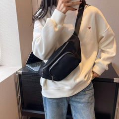 Large Capacity Waist Bag Chest Bag Zipper Crossbody Bag for Travel Daily Use