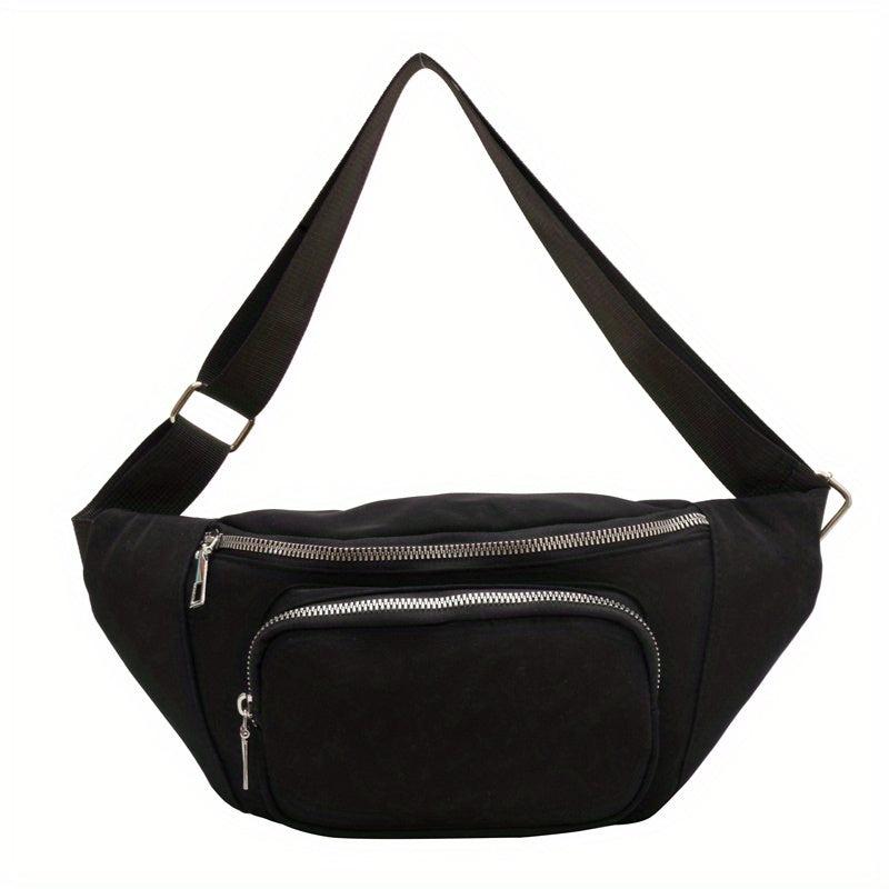 Large Capacity Waist Bag Chest Bag Zipper Crossbody Bag for Travel Daily Use