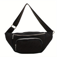Large Capacity Waist Bag Chest Bag Zipper Crossbody Bag for Travel Daily Use