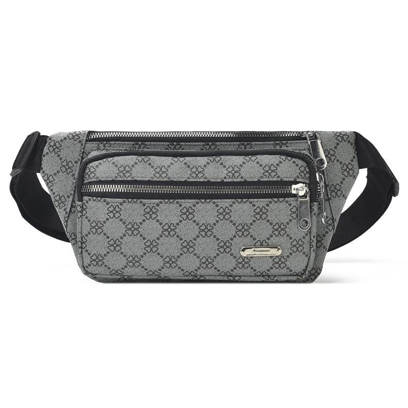 Casual Multi-Pocket Waist Bag Waterproof PU Leather Waist Bag