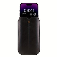 Men's PU Leather Waist Bag Mobile Phone Bag Outdoor Sports Hanging Waist Bag