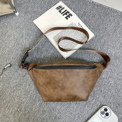 Men's Leather Crossbody Bag Vintage Fanny Pack