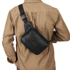 Men's Argyle Retro Chest Bag Waterproof Crossbody Bag