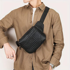 Men's Argyle Retro Chest Bag Waterproof Crossbody Bag