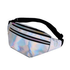 Casual Laser Waist Bag PU Leather Waist Bag Crossbody Bag