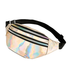 Casual Laser Waist Bag PU Leather Waist Bag Crossbody Bag