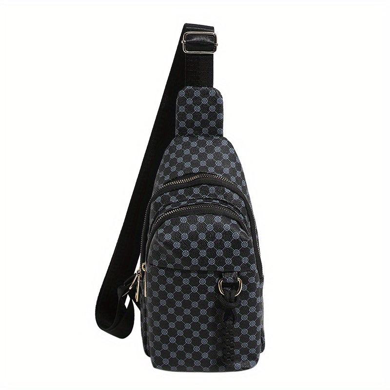 Casual PU Leather Zipper Chest Front Bag Waist Bag